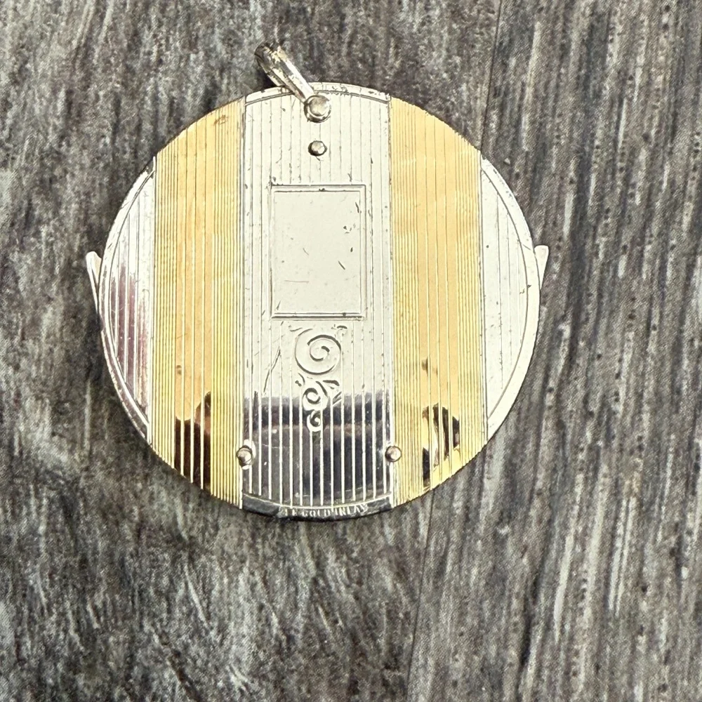 Vintage Art Deco Sterling + 14k Gold Knife Pendant Fob, Cigar Cutter, Hickock
